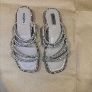 Steve Madden Tan and Silver Strappy Sandals